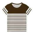 thumbnail image 1 of JoyHoop Girl's Striped Short Sleeve T Shirts Crewneck Loose Fit Tunic Tops Summer Casual Blouses, 1 of 5