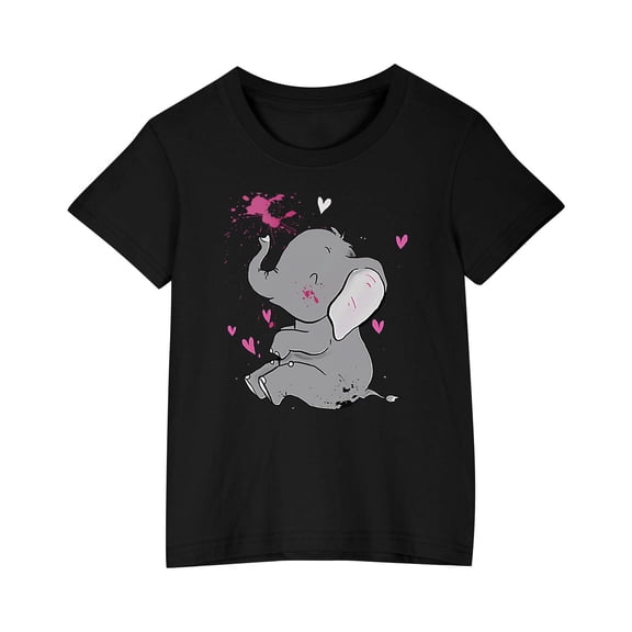 JoyHoop Girl's T Shirts Cartoon Print Short Sleeve Crew Neck Cute Graphic Tees