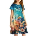 thumbnail image 1 of JoyHoop Girls Dresses Little Kids Short Sleeve Casual Dress for 4-14 Years, 1 of 5