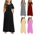 thumbnail image 1 of JoyHoop Girls Maxi Dress Casual Holiday Long Dresses with Pockets 5-14 Years, 1 of 10