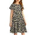 thumbnail image 1 of JoyHoop Girls Short Sleeve Dress Casual A Line Twirly Skater Dresses 4-13 Years, 1 of 5