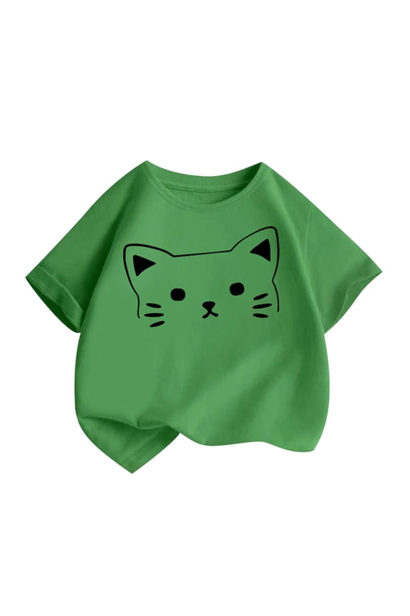 Girls Short Sleeve T-Shirt Summer New Children'S Top Loose Fashion Short Sleeves Clothes Kids Clothes