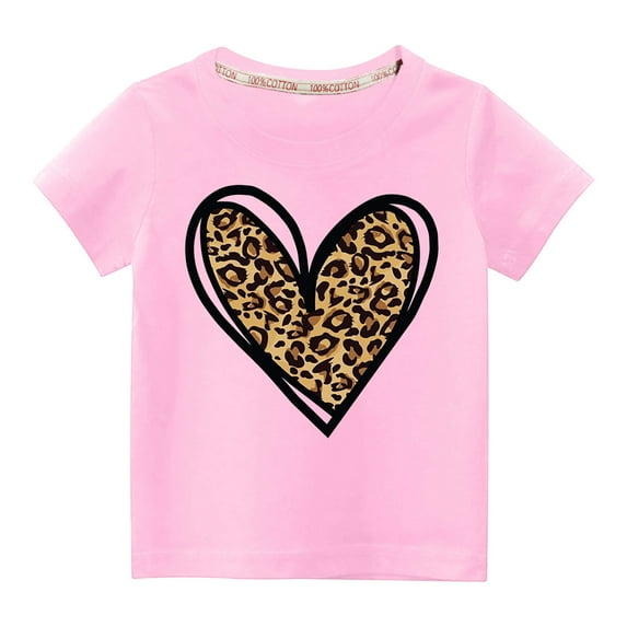 JoyHoop Girls' T-Shirt - Casual Everyday Short Sleeve Graphic Tee Shirts - Summer Soft Cotton Shirts for Girls