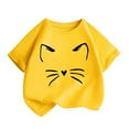 thumbnail image 1 of JoyHoop Girls T-Shirt Children Cute Cat Print Casual Short-Sleeved Summer Round Neck Top for Children Kids Clothes Boys Clothes, 1 of 7