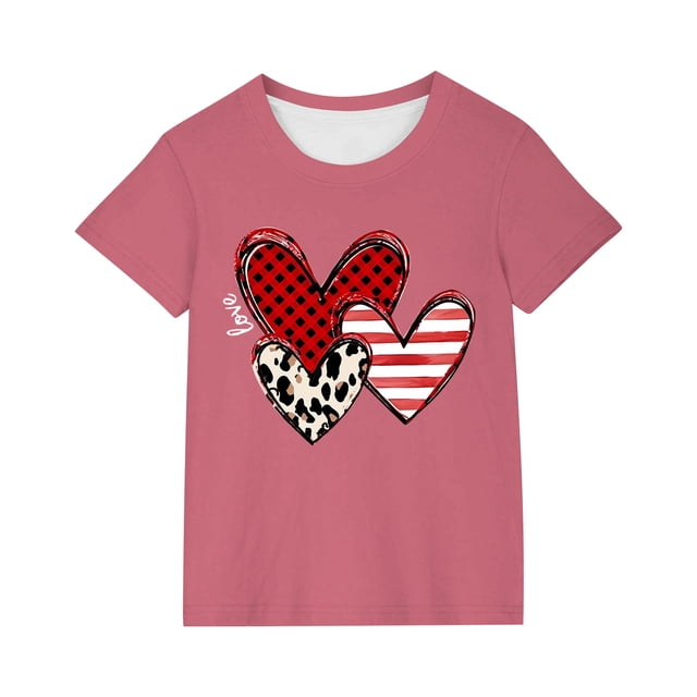 JoyHoop Girls Tops Summer Short Sleeve Round Neck T Shirts Basic Tee for Kids