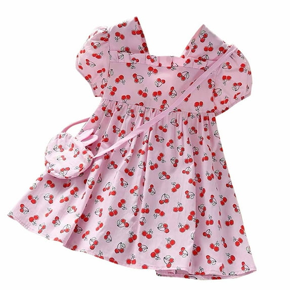 JoyHoop Little Girls A-Line Dress Cute Sleeveless Sundress Toddler Girl Casual Dresses for Party