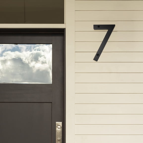 JoyHoop Modern Floating House Number, Acrylic Digital Display with Easy Installation for Doors and Walls, Black, 5 Inches