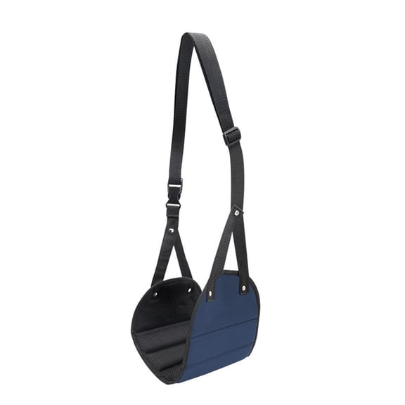 JoyHoop Portable Hanging Foot Rest, Adjustable Leg Sling for Airplane Car Train & Office Desk, Foldable Blue Travel Hammock, 19.2x16.9x7.8 Inches