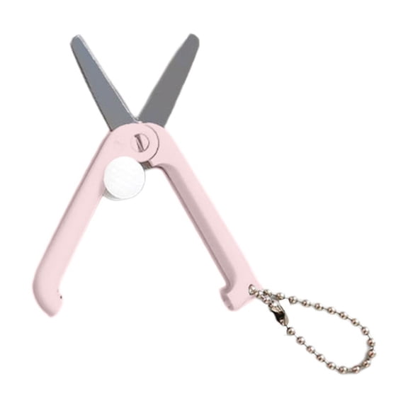 JoyHoop Portable Telescopic Scissors with Stainless Steel Blades, Folding Design for Office and Student Use, Pink, 2.44 x 2.09 Inches