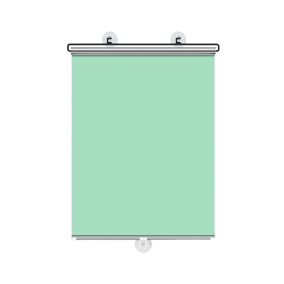 JoyHoop Retractable Sun Shade Roller Blind, Heat Blocking Window Cover for Car and Home Use with Suction Cups, Green, 15.7x49.2 Inches