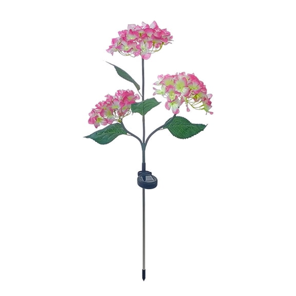 JoyHoop Solar Powered LED Flower Lantern, Decorative Outdoor Garden Light with Ground Stake, Pink Hydrangea Design for Yard Decor, 1-Pack