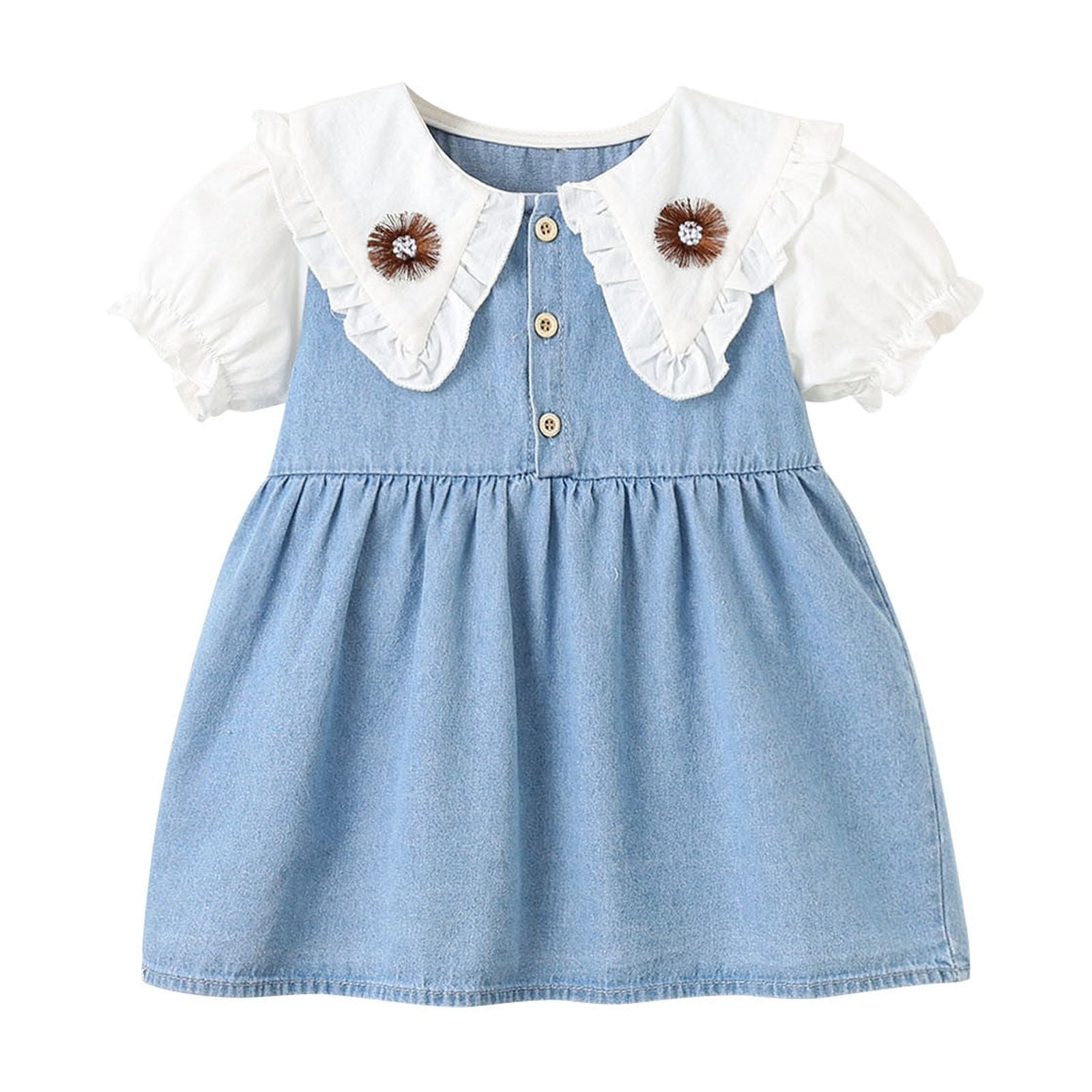 Summer Half Sleeves Casual Dress For Baby Girls main image 1