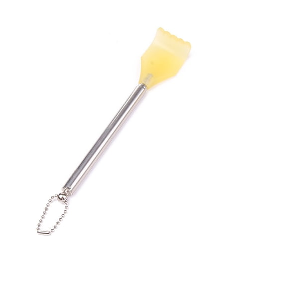 JoyHoop Telescopic Back Scratcher with Stainless Steel Head, Ergonomic Handle for Adults, Easy to Use and Portable, White, 7.48 Inches