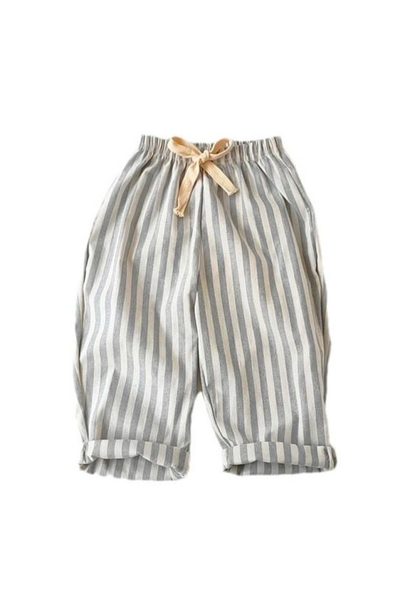 JoyHoop Toddler Boy Girl Casual Basic Plain Soft Trousers Baby Summer Fall Comfy Cotton Linen Bloomers Pants