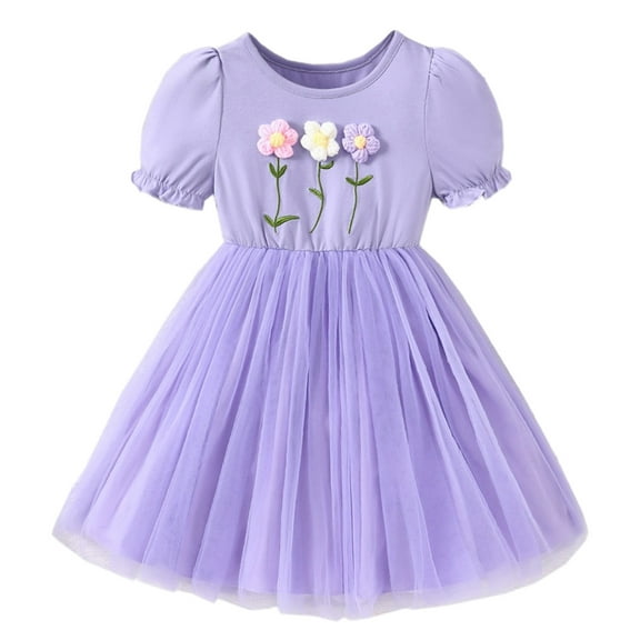 JoyHoop Toddler Girls Tutu Dresses Cute Casual Tulle Dress for Summer Home School Party 2-7t