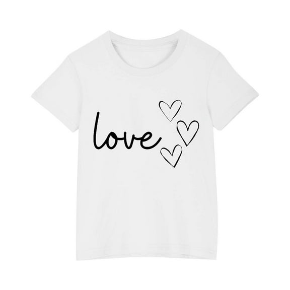 JoyHoop Toddler Love Heart Shirts Boys Girls Graphic T-Shirt Valentine Short Sleeve Tee Tops