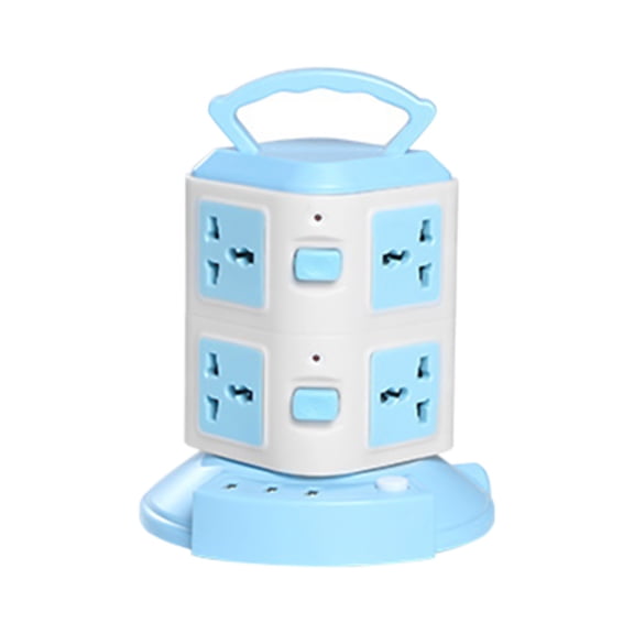 JoyHoop Vertical Power Strip Tower with 20 Outlets & 3 USB Ports, 6.6-Foot Extension Cord for Space-Saving Charging, White, 2-Layer