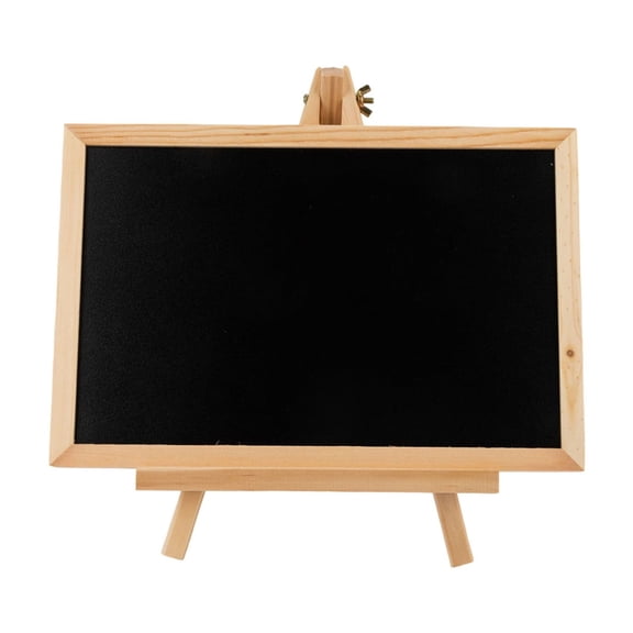 JoyHoop Wooden Chalkboard Sign with Stand, 11.8x11.6-Inch Writing Board for Home or Classroom Decor, Black