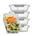 thumbnail image 1 of JoyJolt 2-Sectional Food Prep Storage Containers - Set of 5 - Grey, 1 of 6