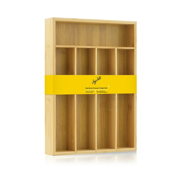 JoyJolt 5 Compartment Bamboo Drawer Organizer