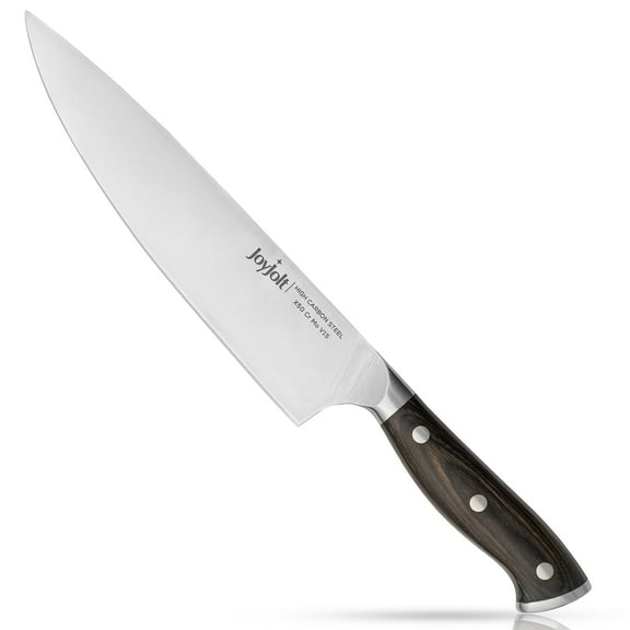JoyJolt 8-in Chef Knife High Carbon Steel Kitchen Knife