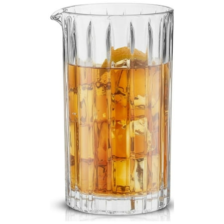 JoyJolt Alina Ribbed Cocktail Mixing Glass Pitcher, 21-ounce