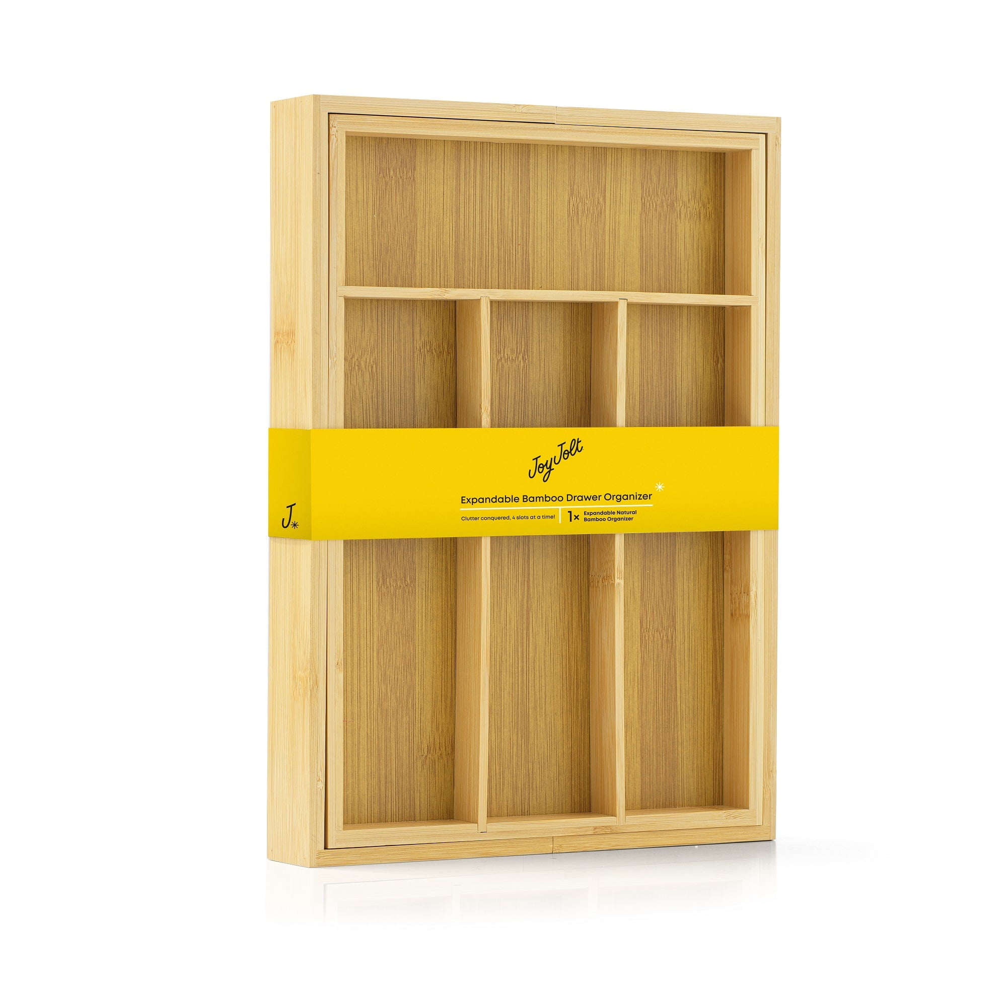 Adjustable Natural Bamboo Expandable Flatware Organizer