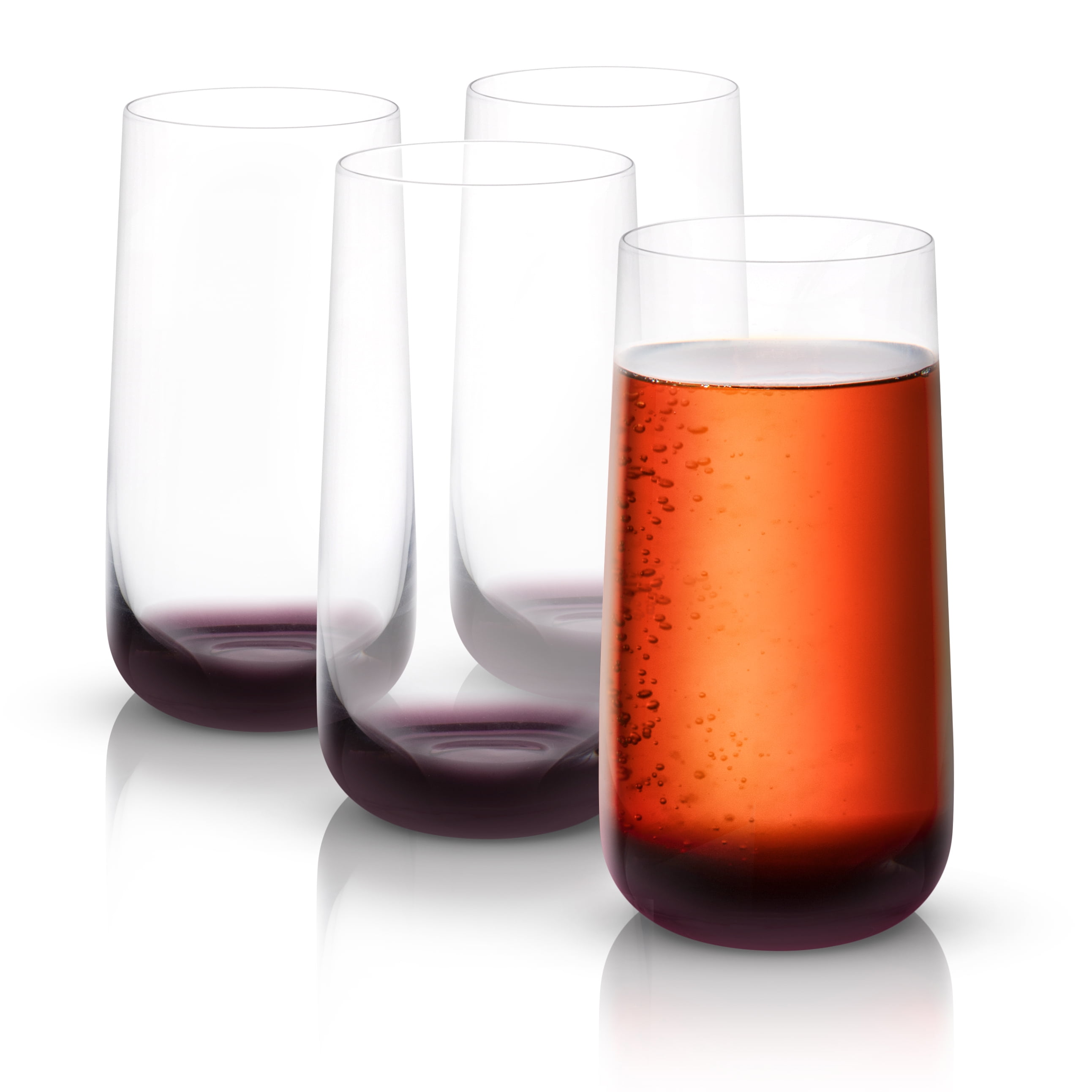 JoyJolt Black Swan Collection Black Swan Unique Highball Glasses, 18.2