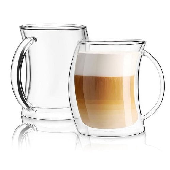 Caleo Double Wall Latte Glasses 13 oz Set of 2