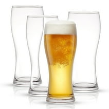 JoyJolt Callen 15.5oz Beer Glasses Set of 4 Beer Pint Glass. Craft Beer Glass, Pilsner Glasses