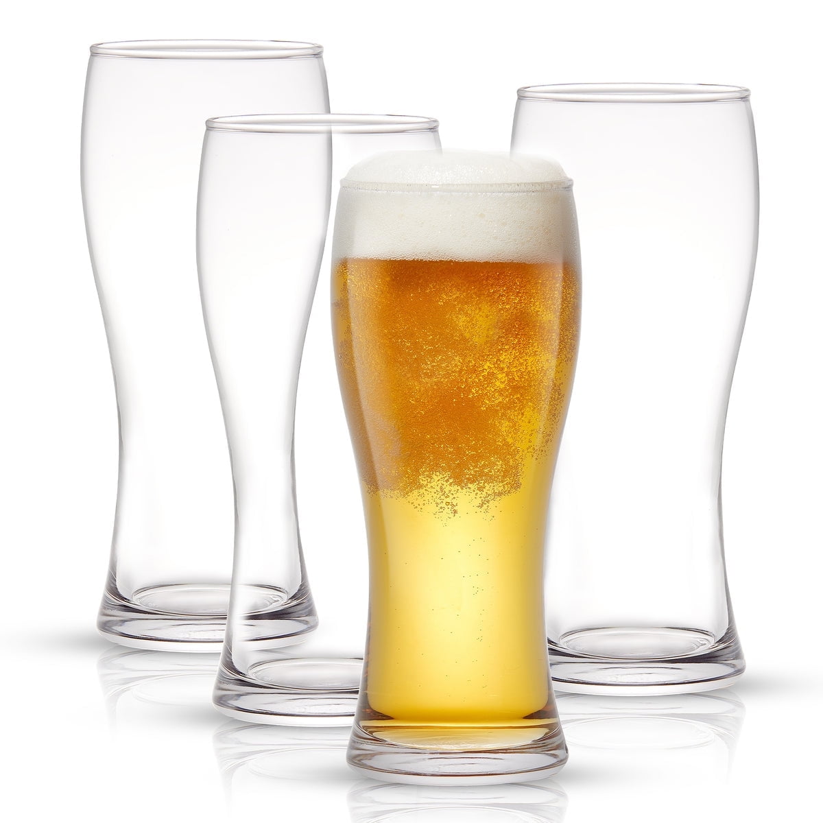 Callen Clear Glass Pilsner Beer Glasses Set of 4