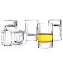 JoyJolt City Heavy Base Shot Glasses 2 oz. Every Day Drinking Glasses (Set of 6)