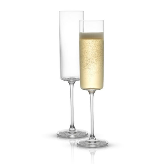 JoyJolt Claire 5.7oz Champagne Flute Glass Set of 2