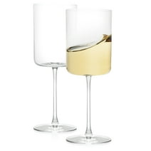 JoyJolt Claire Crystal White Wine Glasses, Large Wine Glass [Set of 2] Stemmed Wine Glasses