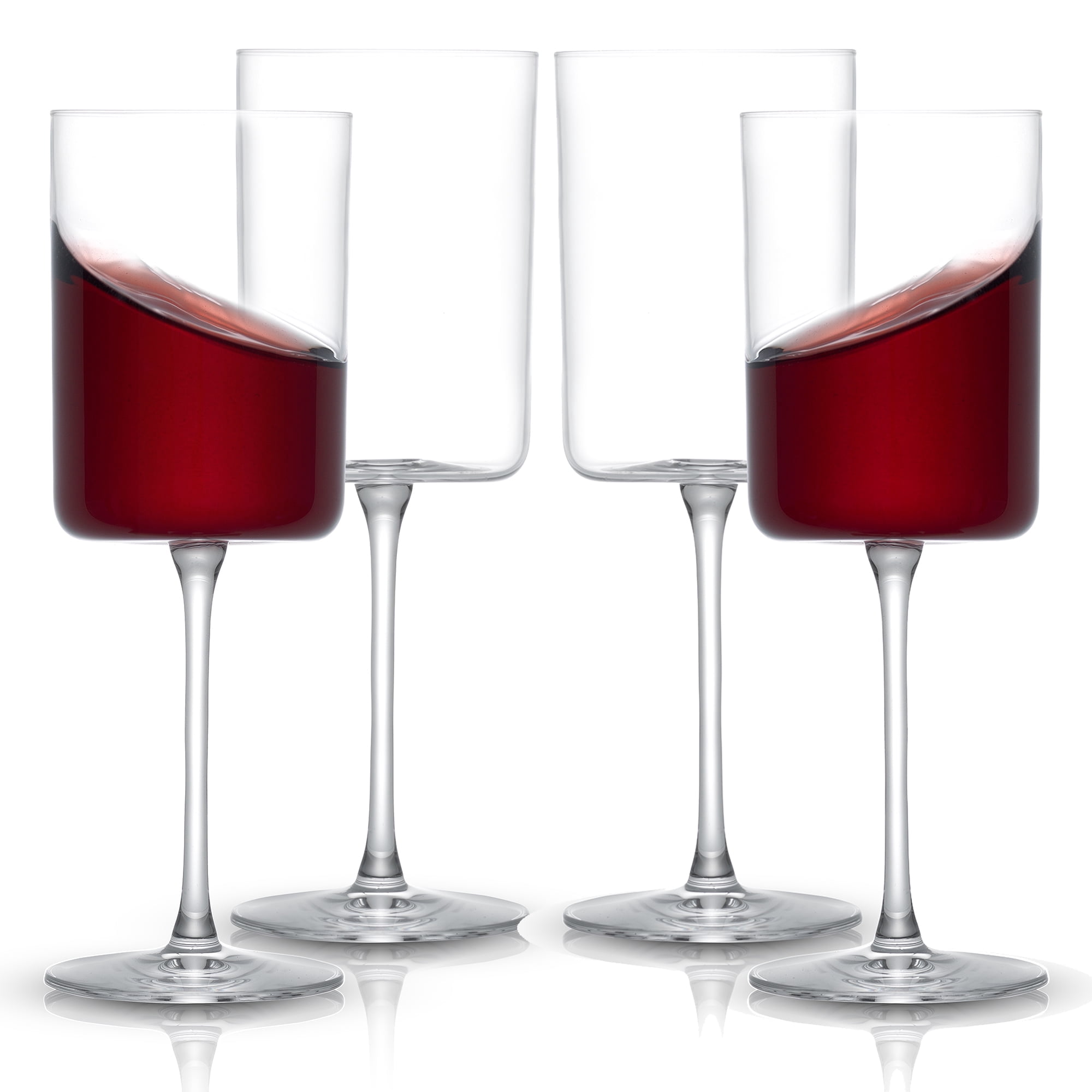 JoyJolt Claire Stemmed Red Wine Glasses Set of 4