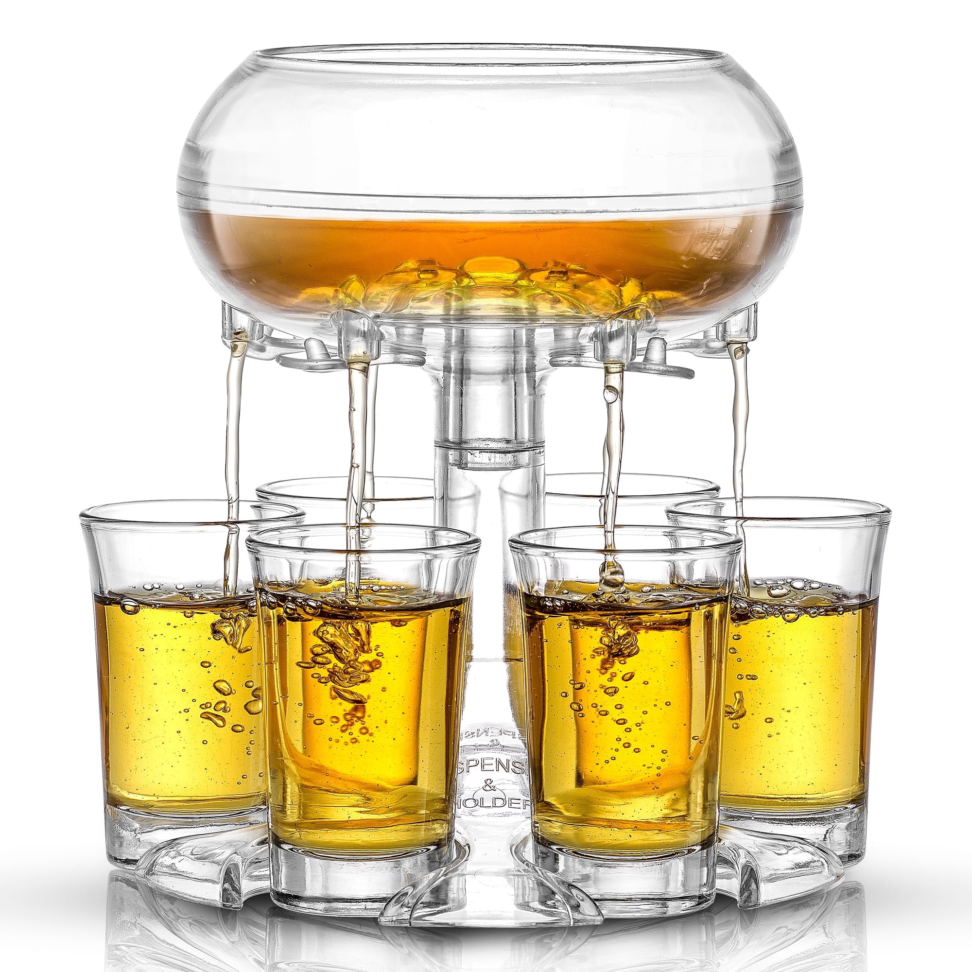 Brightware Shot Dispenser and Shot Glasses Set – 11.5oz Dispenser and 1.3oz Shot Glass