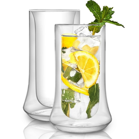 JoyJolt  Cosmo Insulated Double Wall Highball 10-ounce Glass (Set of 2) - 10 oz