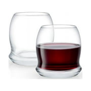 JoyJolt Cosmos Curved Glass Heavy Base Stemless Wine Glasses 17 oz (Set of 2)
