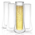 thumbnail image 1 of JoyJolt Cosmos Double Wall Stemless Champagne Glass - Set of 4 - Clear Stemless Champagne Flute Set, 1 of 5