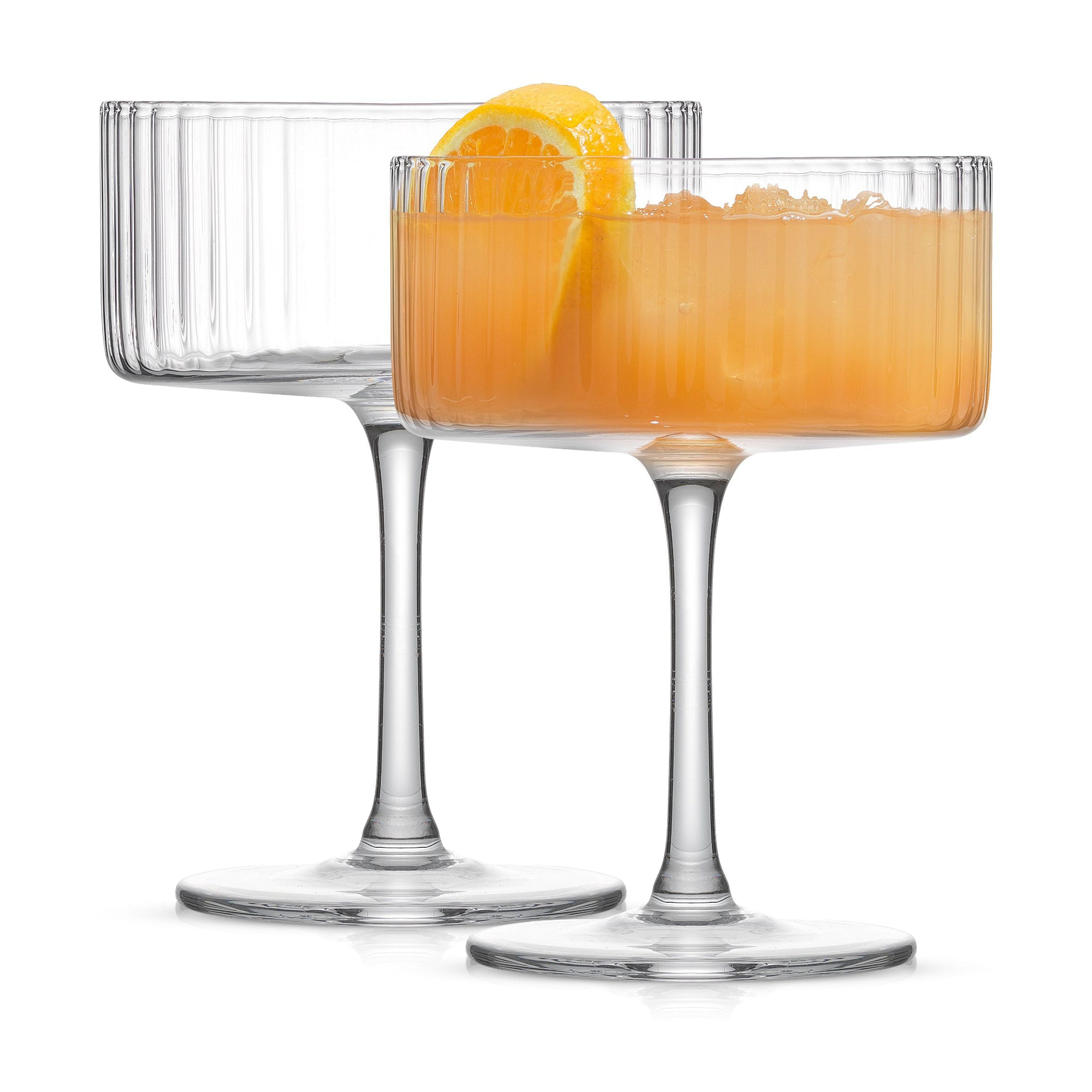 Elle 10oz Clear Fluted Coupe Martini Glasses Set