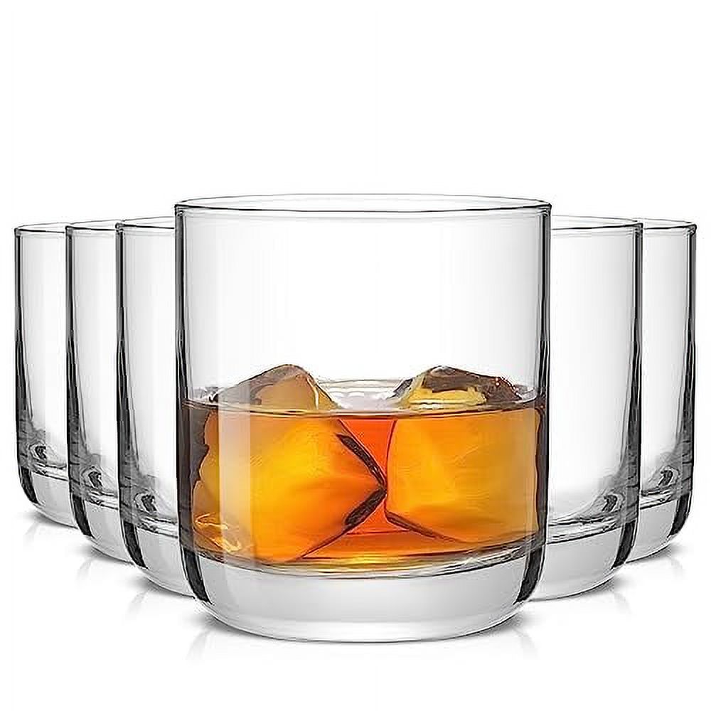JoyJolt Faye Crystal Whiskey Glasses. Lowball Glasses Set of 6, 10oz