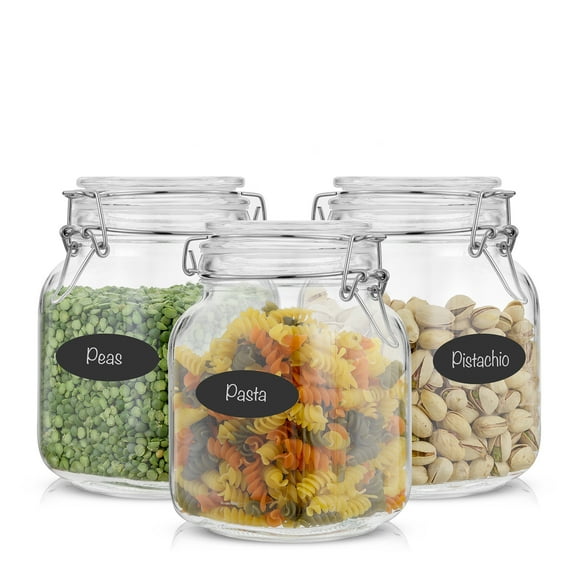 Food Storage Jars with Airtight Lids Set – 32 oz – Set of 3