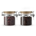 thumbnail image 1 of JoyJolt Glass Food Storage Container Set with Airtight Bamboo Clamp Lids - 19 oz - Set of 2, 1 of 9