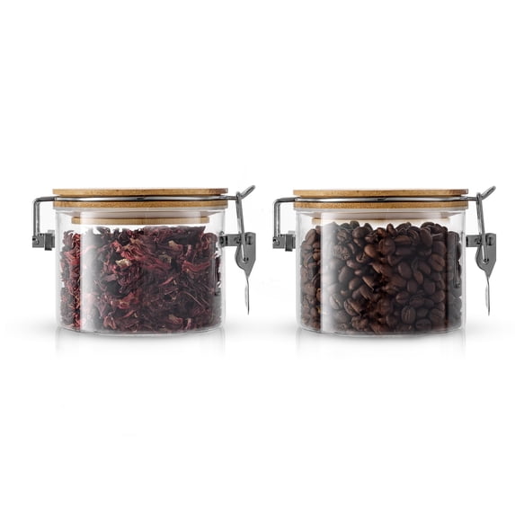 JoyJolt Glass Food Storage Container with Bamboo Lids - 12 oz - Set of 2