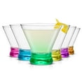 thumbnail image 1 of JoyJolt HUE 7 oz Martini Glasses Colored Base Set of 6, 1 of 13