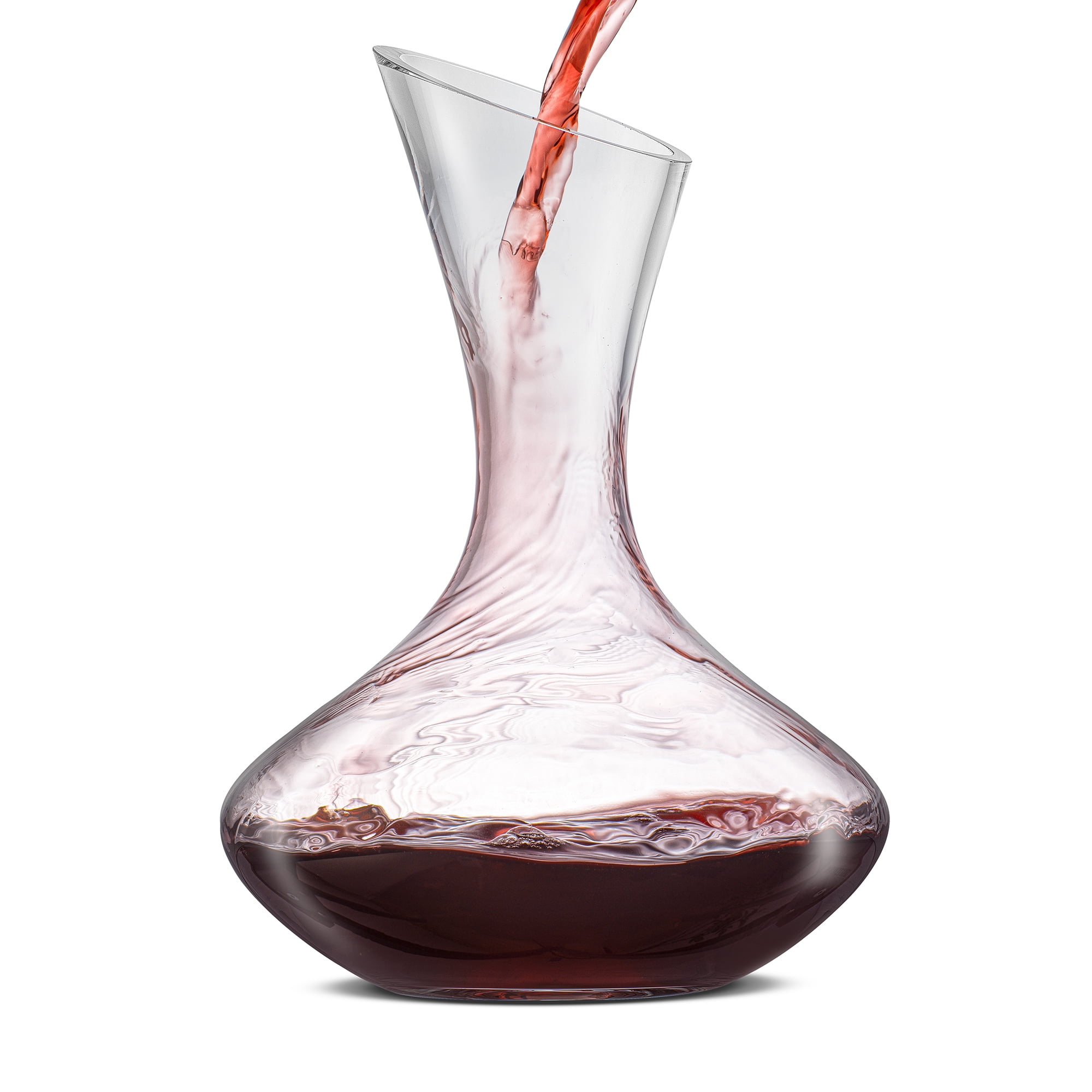 Lancia 40 oz Crystal Glass Wine Decanter with Slanted Spout