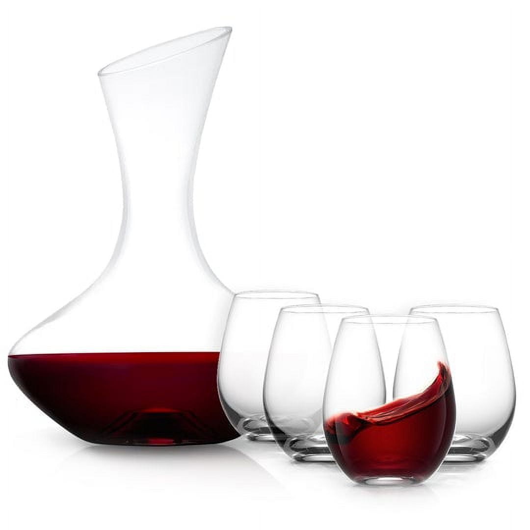 Set Stemless Lancia JoyJolt with Glasses 4 Wine Decanter Wine