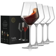 JoyJolt Layla Italian Crystal Red Wine Glasses, Set of 4 , 17 oz Clear – Made in Europe