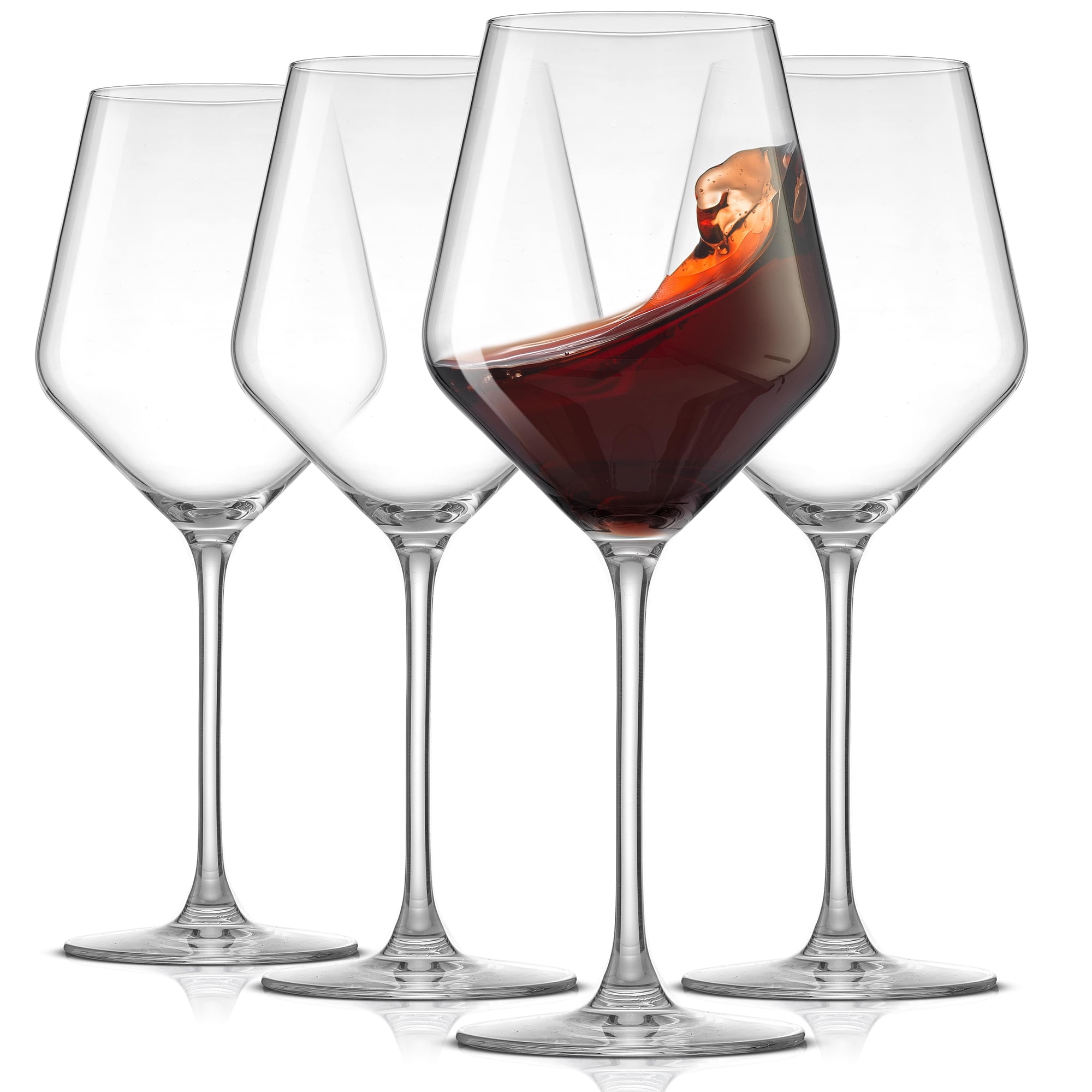 JoyJolt Layla Red Wine Glasses, Set of 4