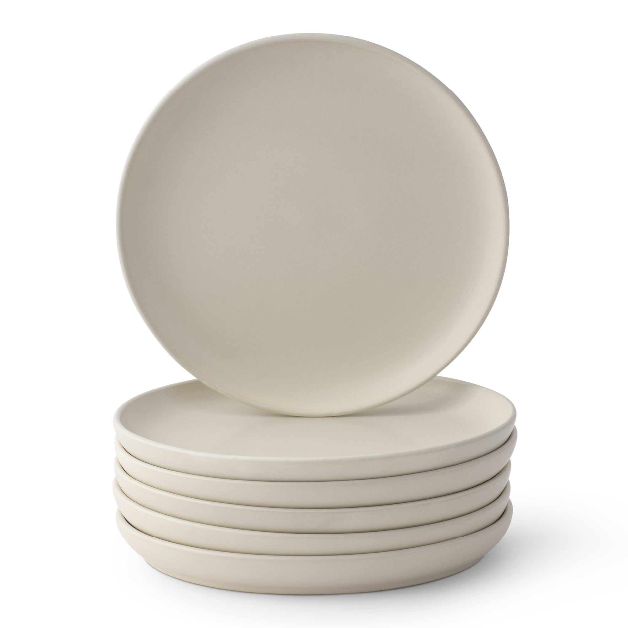 Matte Linen Ceramic 8" Salad and Dessert Plate Set